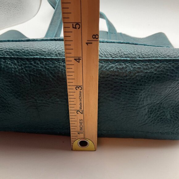 Portland Leather Goods Distressed Leather Teal Tote Bag Lagoon Juliette - Picture 8 of 16